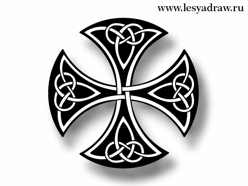 как нарисовать кельтский крест