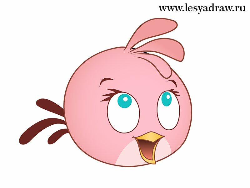 Как нарисовать Angry Birds, Pink Bird