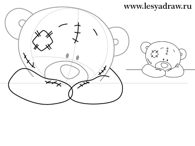 Как нарисовать мишку Тедди карандашом поэтапно