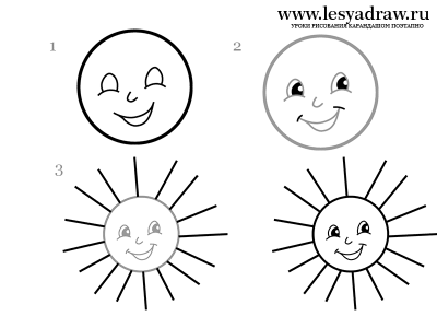 Как нарисовать солнце для детей