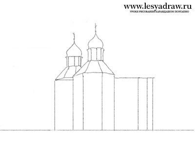 Рисуем карандашом поэтапно церкви Рисуем карандашом поэтапно церкви