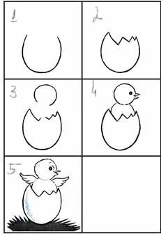 Как нарисовать цыпленка ребенку