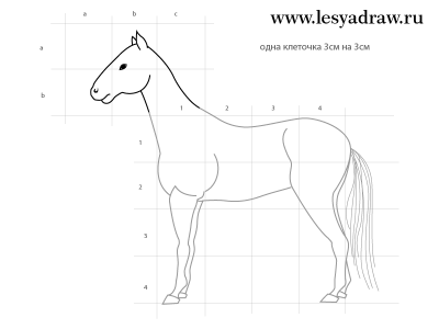 Как нарисовать морду у лошади