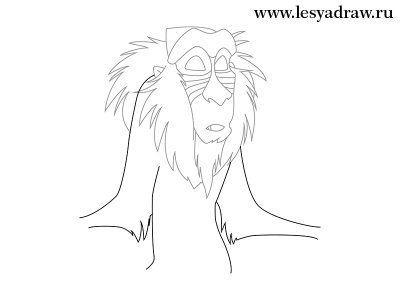 Как нарисовать обезьяну из Король Лев