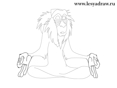 Как нарисовать обезьяну из Король Лев