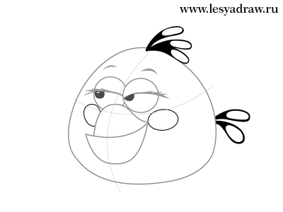 Как нарисовать Angry Birds карандашом поэтапно
