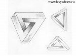 Как нарисовать 3d рисунок на бумаге карандашом поэтапно для начинающих, как нарисовать 3d треугольник