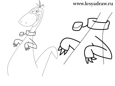 Как нарисовать динозавра Флинтстоунов 