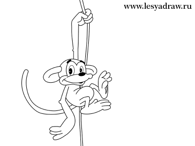 Как нарисовать мультяшную обезьяну карандашом