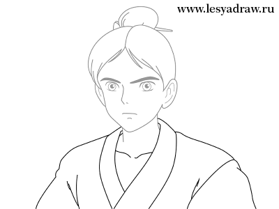 Как нарисовать принца Аситака карандашом поэтапно