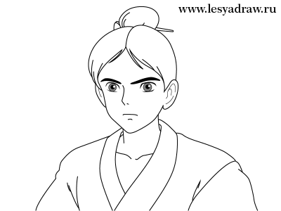 Как нарисовать принца Аситака карандашом поэтапно