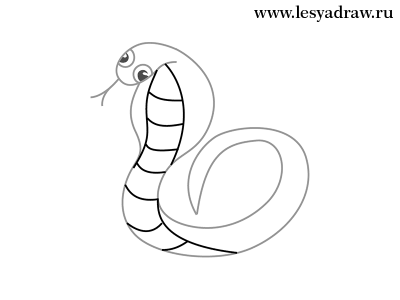 Как нарисовать змею для детей
