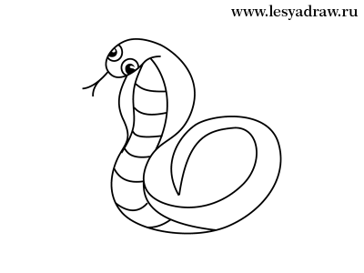 Как нарисовать змею ребенку