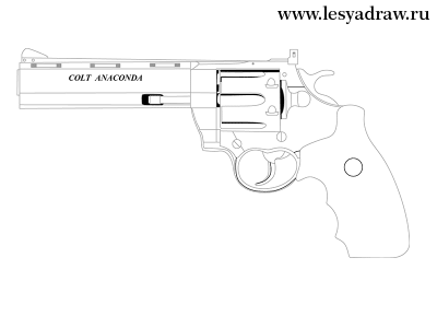 Как нарисовать револьвер карандашом поэтапно