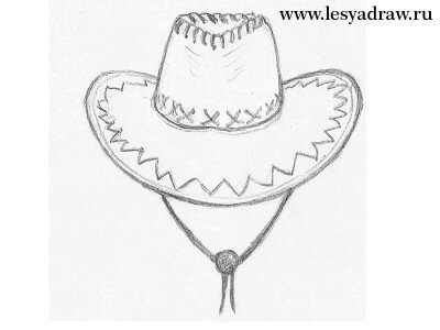 Как нарисовать шляпу ковбойскую поэтапно