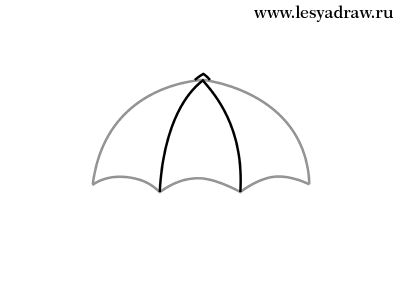Как нарисовать зонтик поэтапно карандашом