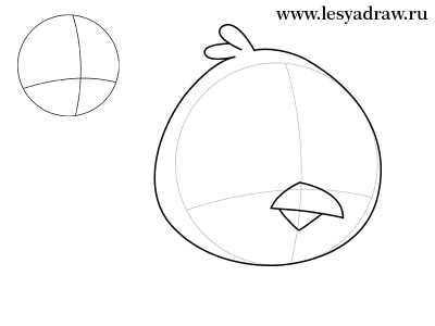 Как нарисовать большого брата из Angry Birds 
