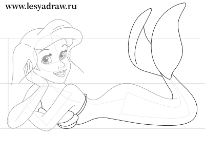 Как нарисовать русалочку Ариэль