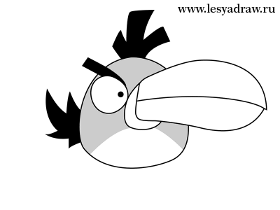 Как нарисовать зеленую птицу Angry Birds 