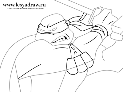 Как нарисовать черепашку ниндзя карандашом поэтапно