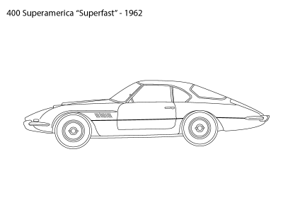 Как нарисовать Феррари 400 СуперАмерика