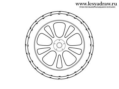 Как нарисовать колесо 