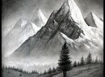 Как нарисовать пейзаж с горами карандашом поэтапно
