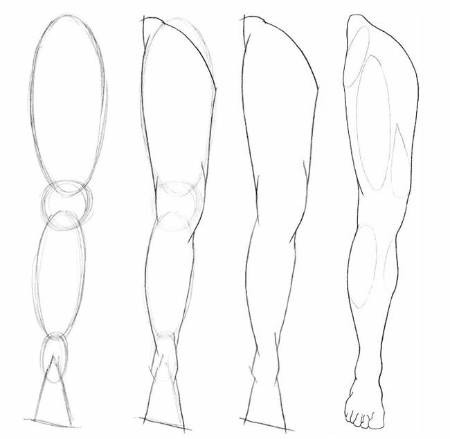 Как нарисовать ногу