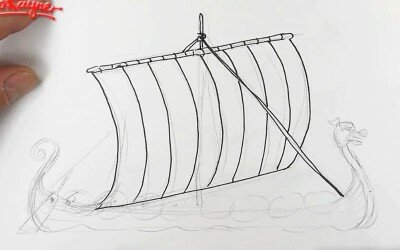 Как рисовать судно викингов поэтапно