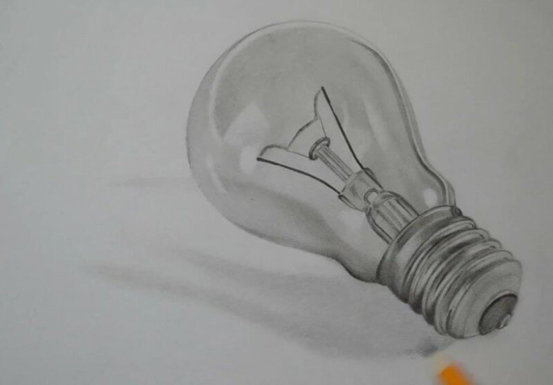 Как нарисовать лампочку 3d карандашом