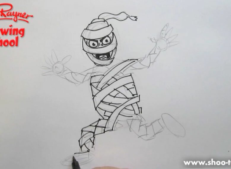 Как нарисовать мумию карандашом