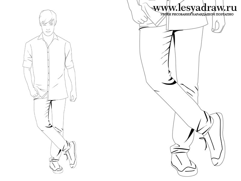 Как рисовать джинсы