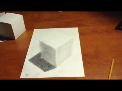 Как нарисовать 3D куб поэтапно