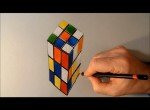 учимся рисовать кубик рубик 3д