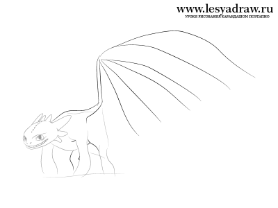 Как нарисовать дракона Беззубика