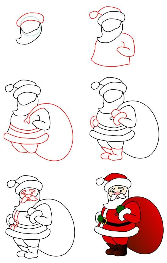 Как нарисовать Санта Клауса