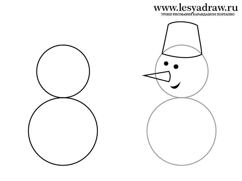 Как нарисовать снеговика детям