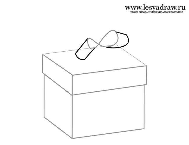 Как рисовать подарочную коробку