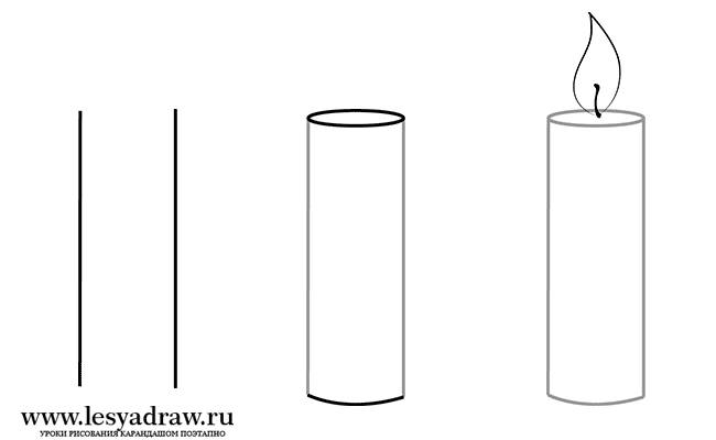 Как нарисовать свечку, как нарисовать свечу 