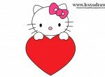 Как нарисовать Китти с сердечком к дню Святого Валентина