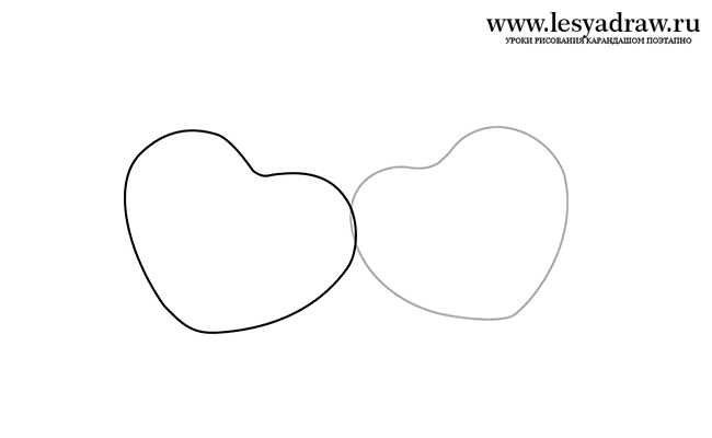Как нарисовать две вишни сердечки