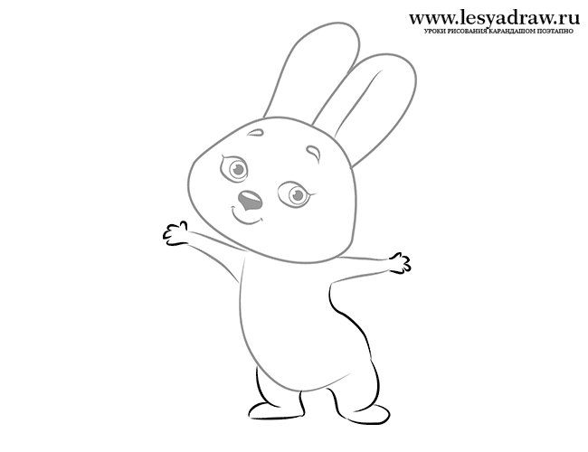 как нарисовать олимпийского зайца карандашом