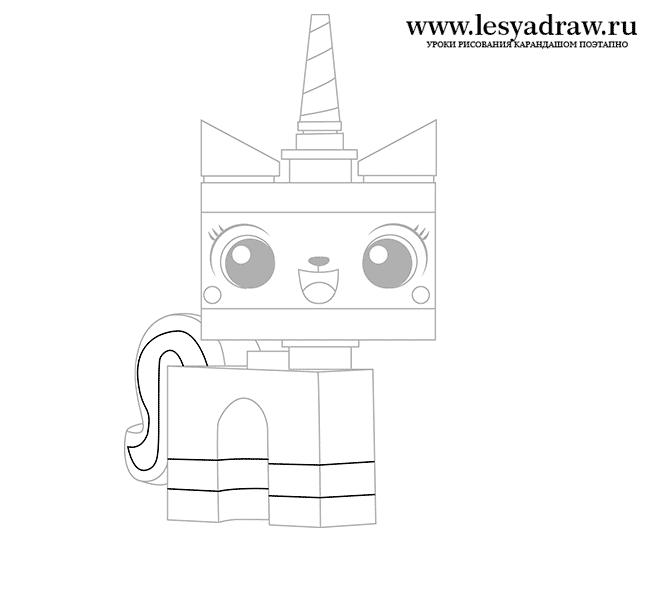Как нарисовать лего кошку - Юникитти из мф Лего