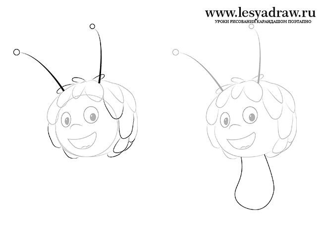 Как нарисовать пчелку Майю поэтапно
