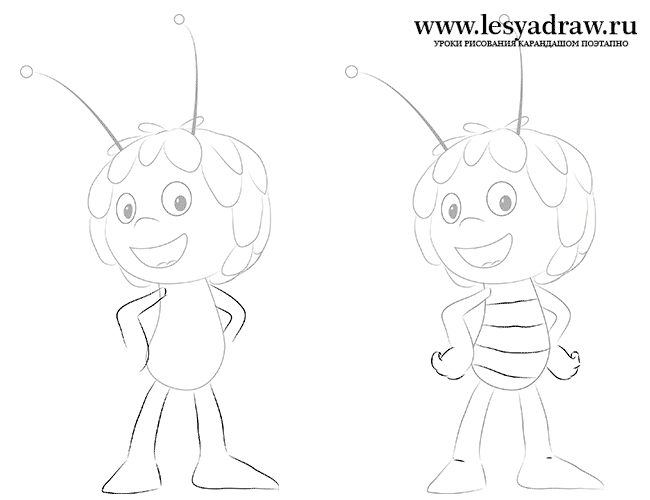 Как рисовать пчелку Майю