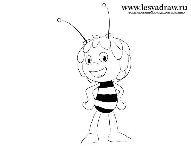 Как нарисовать пчелку Майю