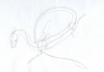 Как нарисовать водного дракона карандашом поэтапно