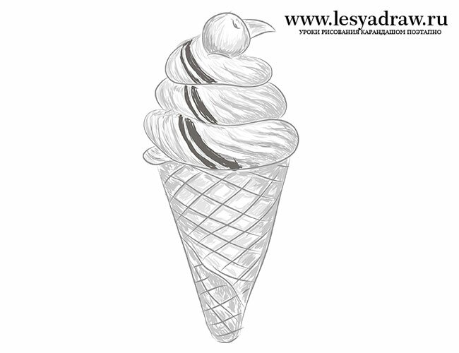 как нарисовать мороженое