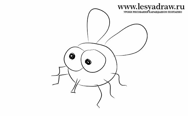 Как нарисовать мультяшную муху