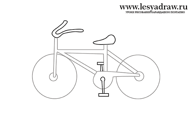 Как нарисовать велосипед поэтапно